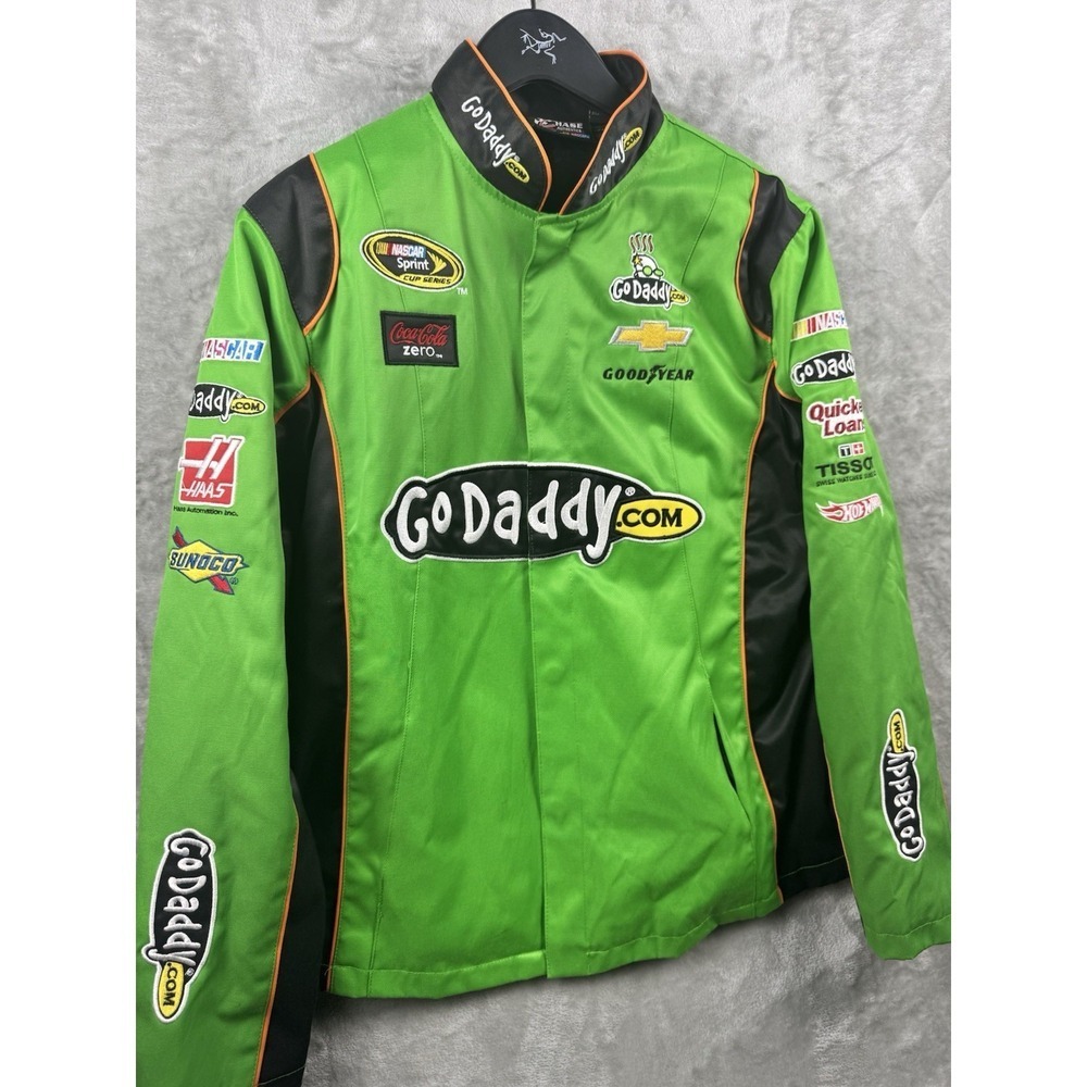Chase Authentics NASCAR Danika Patrick Go Daddy Jacket Green Black Women XL Y2K